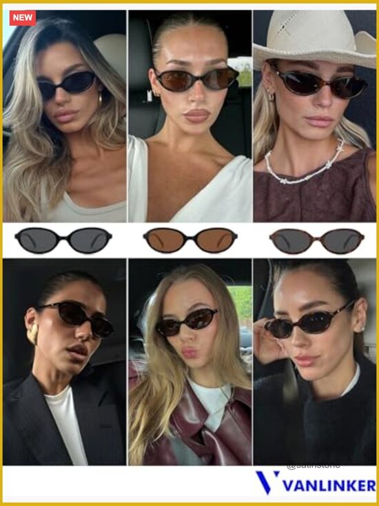 90s Retro Oval Polarized Sunglasses for Women Small Narrow Y2K Shades main image 4